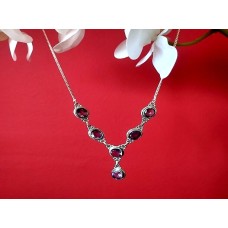 Bijoux indiens argent - Collier indien Améthyste Bijoux indiens argent - Collier indien Améthyste